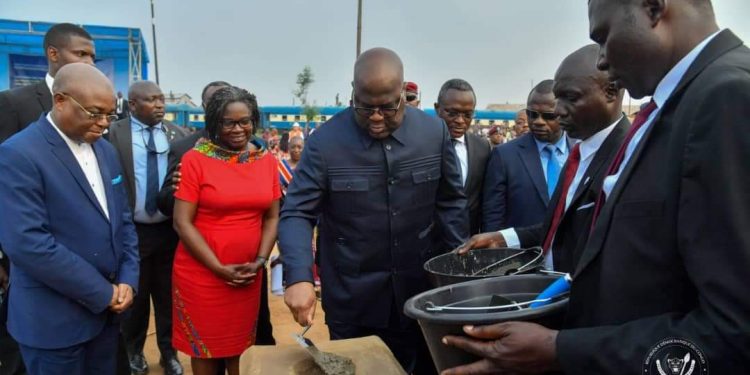Kananga: Félix Tshisekedi lance les travaux d’urgence de lutte anti érosive sur le site de la gare de la SNCC, Monusco et PK 706