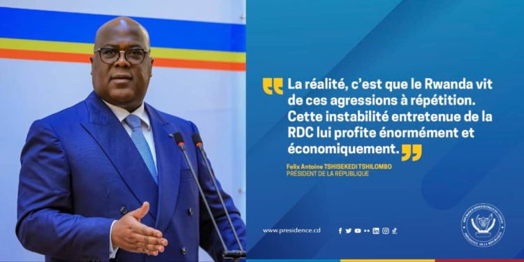 Félix Tshisekedi : « Le Rwanda vit des agressions à répétition de la RDC. Cette instabilité entretenue en RDC profite énormément et économiquement au Rwanda »