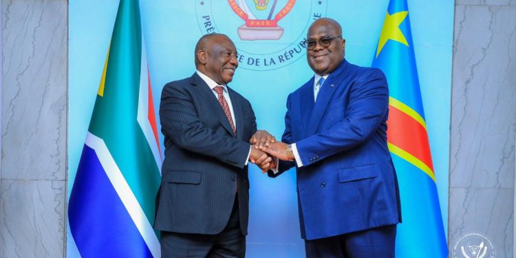 Coopération: tête-à-tête entre le Président Sud-Africain Cyril Ramaphosa et Félix Tshisekedi en marge des travaux de la grande commission RDC-Afrique du Sud