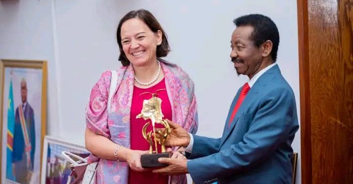 Assemblée Nationale: Christophe Mboso a échangé avec la diplomate belge sur le renforcement des relations bilatérales