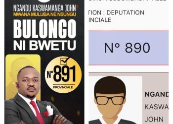 Lubumbashi : A deux jours des élections , la CENI change sans explication le numéro du candidat député populaire Ngandu Kaswamanga de 891 à 890