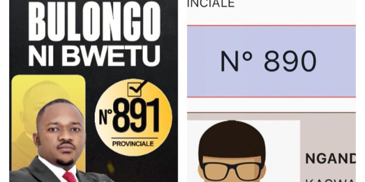 Lubumbashi : A deux jours des élections , la CENI change sans explication le numéro du candidat député populaire Ngandu Kaswamanga de 891 à 890