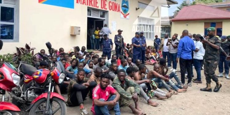 Insécurité à Goma : 78 présumés criminels de haut chemin dont 4 sujets rwandais arrêtés après un bouclage musclé