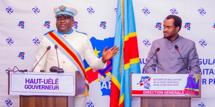 RDC : le Gouverneur de la province du Haut-Uele salue le travail du DG de l’ARSP Miguel Kashal en vue de l’assainissement du secteur de la sous-traitance