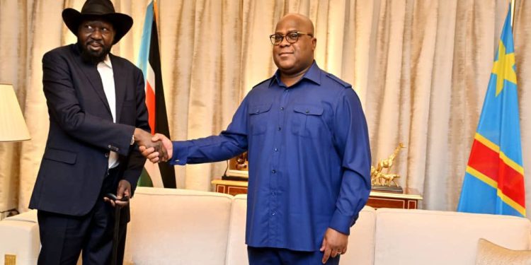 Kinshasa: La paix et la sécurité dans la sous-région au cœur d’un tête-à-tête entre Felix Tshisekedi et son homologue Sud-Soudanais