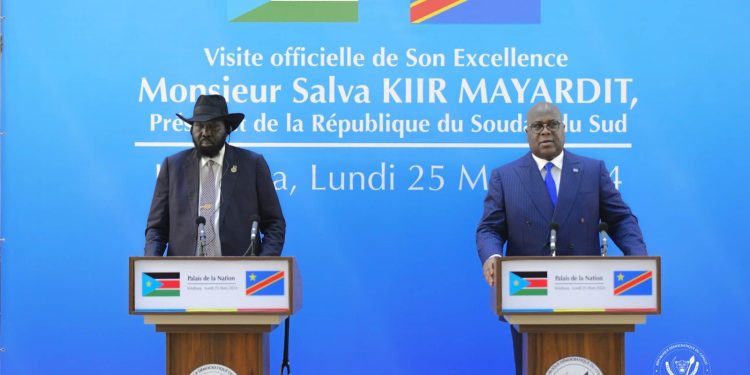 Guerre à l’Est : Félix Tshisekedi et son homologue Salva Kiir, s’accordent sur la relance urgente des processus de paix de Nairobi et de Luanda (Communiqué)