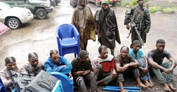 Nord-Kivu: 9 présumés voleurs et criminels à main armée présentés à la presse à Goma