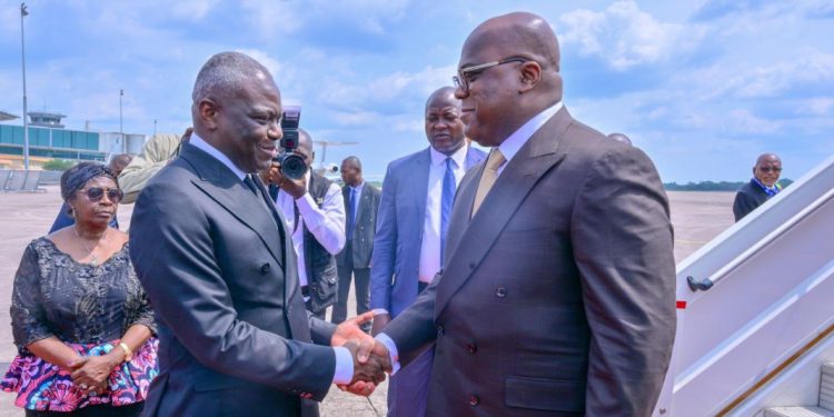 Diplomatie : Le Président Felix Tshisekedi vient d’arriver dans la ville d’Oyo en République du Congo, pour une visite de travail