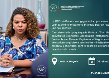 Relance du processus de Luanda: Thérèse KAYIKWAMBA conduit une délégation congolaise ce mardi 30 juillet 2024 à la rencontre ministérielle en Angola
