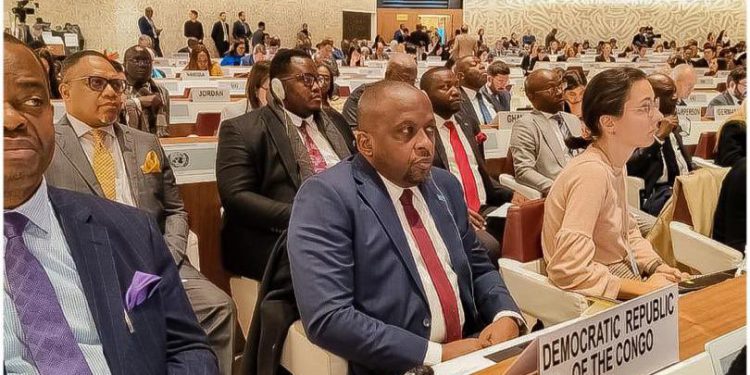 Insécurité dans l’Est de la RDC: « Plus de 7,3 millions de déplacés ont trouvé l’asile à l’extérieur du pays à cause de la guerre d’agression » (JACQUEMIN SHABANI à Genève)