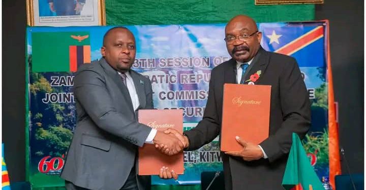 13eme session de la commission permanente mixte de Défense et Sécurité : La Zambie et la RDC signent un communiqué conjoint des résolutions visant à améliorer sécurité à la frontière commune