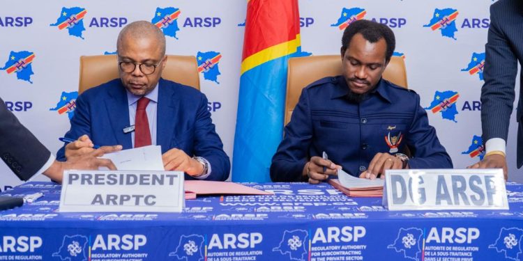 Télécommunications : l’ARSP et l’ARPTC signent un protocole d’accord en vue de promouvoir les entreprises congolaises dans le secteur des Telecom