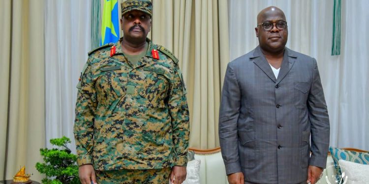 Coopération militaire entre la RDC et l’Ouganda : Le Président Félix Tshisekedi reçoit le Général Muhoozi Kainerugaba à Kinshasa
