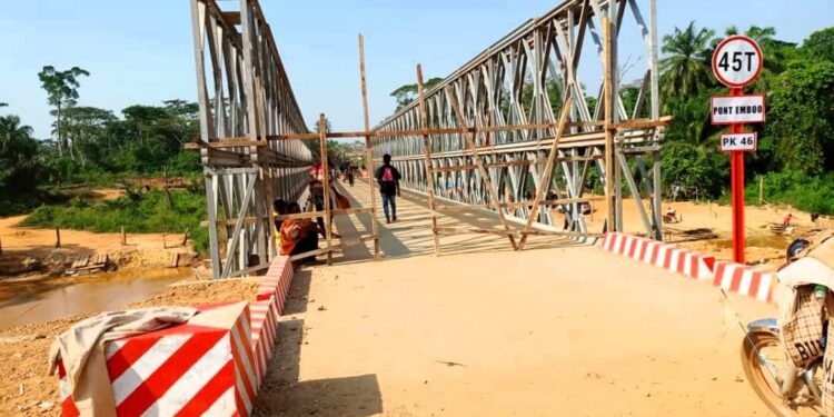 Haut-Uélé : Les travaux de réhabilitation du pont Emboo sur la RN25 arrivent à terme