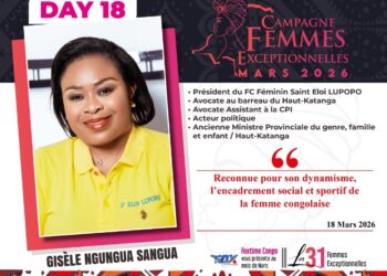 Femme Exceptionnelle : Me Gisèle Ngungua Sangua, incontestablement Femme aux milles facettes: leader politique sportif et communautaire engagée dans la promotion de la femme
