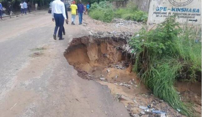 Kinshasa : l’avenue Université gravement endommagée après les pluies diluviennes