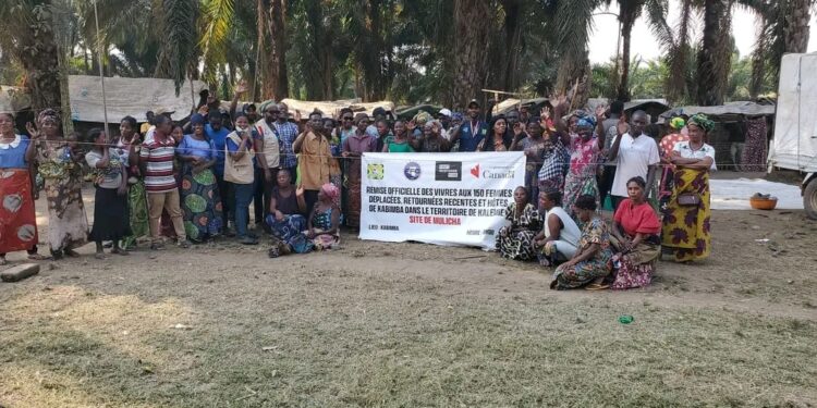 Kalemie : 150 femmes déplacées et hôtes de Kabimba bénéficient des vivres dans le cadre d’un projet d’autonomisation