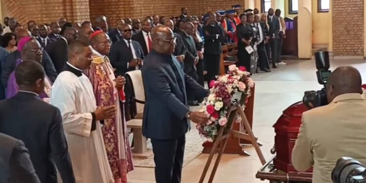 RDC : Félix Tshisekedi rend un dernier hommage à Nyembo Shabani à la cathédrale Notre-Dame de Lingwala