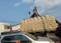 Kinshasa : Quand le commerce ambulant de ciment asphyxie le trafic et sème le danger