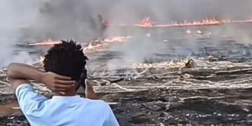 Kongo-Central : Un gigantesque incendie ravage un important site de stockage de carburant à Muanda